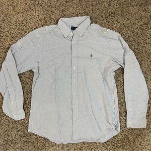 Ralph Lauren Men’s White & Gray Striped Dress Shirt